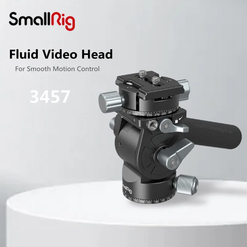 SmallRig-Cabezal de vídeo fluido y ligero, giratorio de 360 ° con mango, placa de liberación rápida para trípode, monopié, soporte para cámara SLR