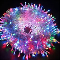 5m 10 20 30 50m 100 natal festa de casamento casa fadas luzes decorativas lâmpada à prova dwaterproof água twinkle plug ue na corda luzes