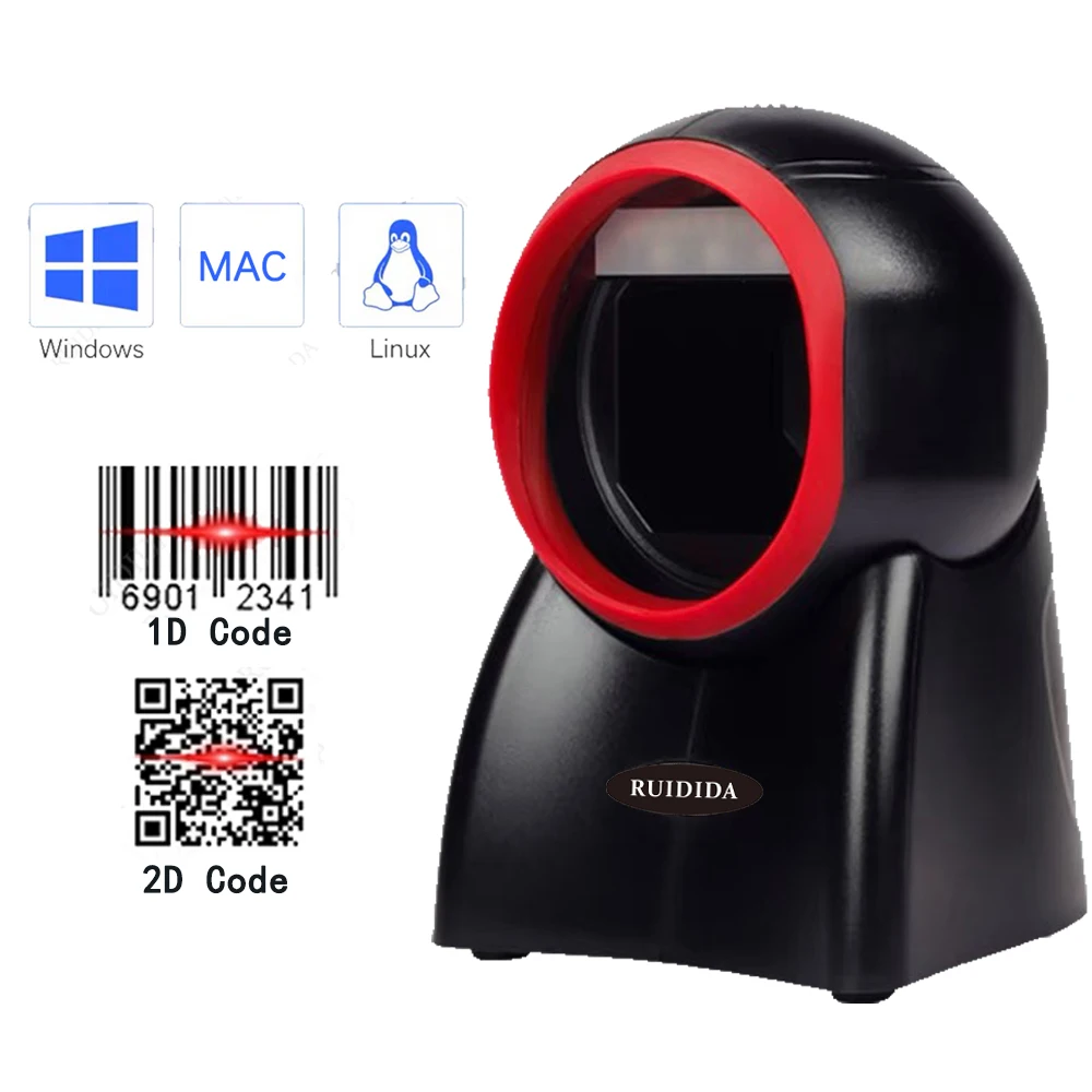 

Платформа Сканер штрих-кода 1D 2D Настольный сканер штрих-кода Громкая связь Считыватель штрих-кодов Магазин продуктов Считыватель Qr-кодов