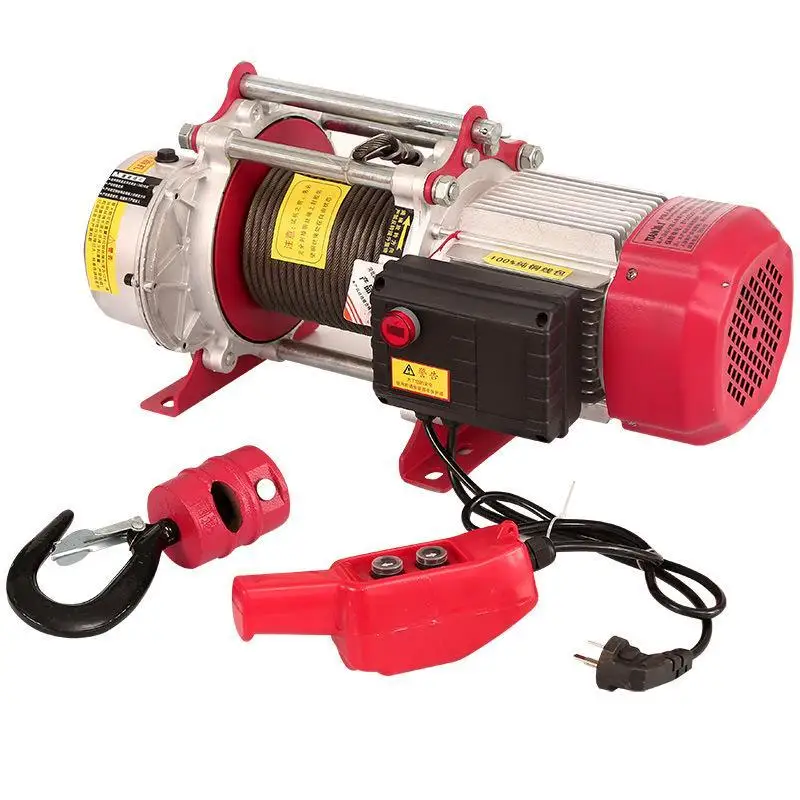 High-Power Hoist 220V/380V1 Tons Steel Wire Double Rope Electric Hoist Aluminum Shell Hoist Crane