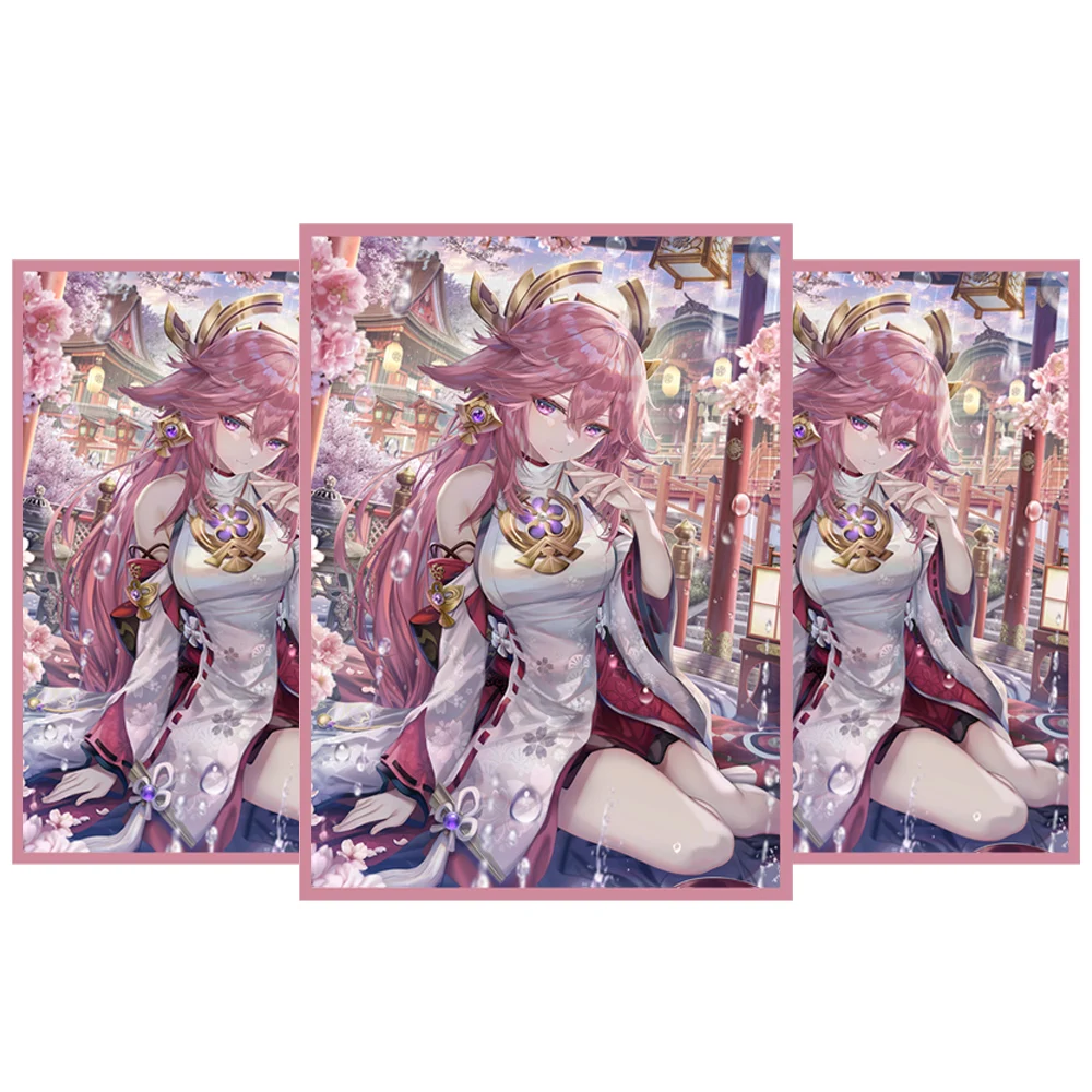 60PCS 67x92mm Laser Anime Card Sleeves Board Game Cards Protector PTCG Cards Shield Card Cover for TCG/PKM/MGT Trading Cards