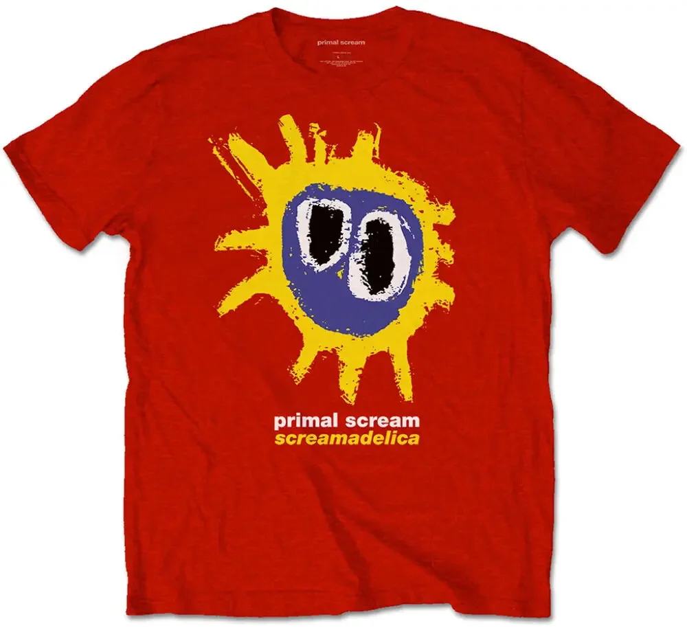 Primal Scream Screamadelica Red   Anime pattern for both men and women High quality cotton Short Sleeves