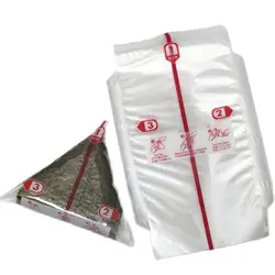 Saco de arroz em formato triangular, embalagem com camada dupla, saco japonês para seaweed de sushi, seaweed e outros acessórios, 100 peças