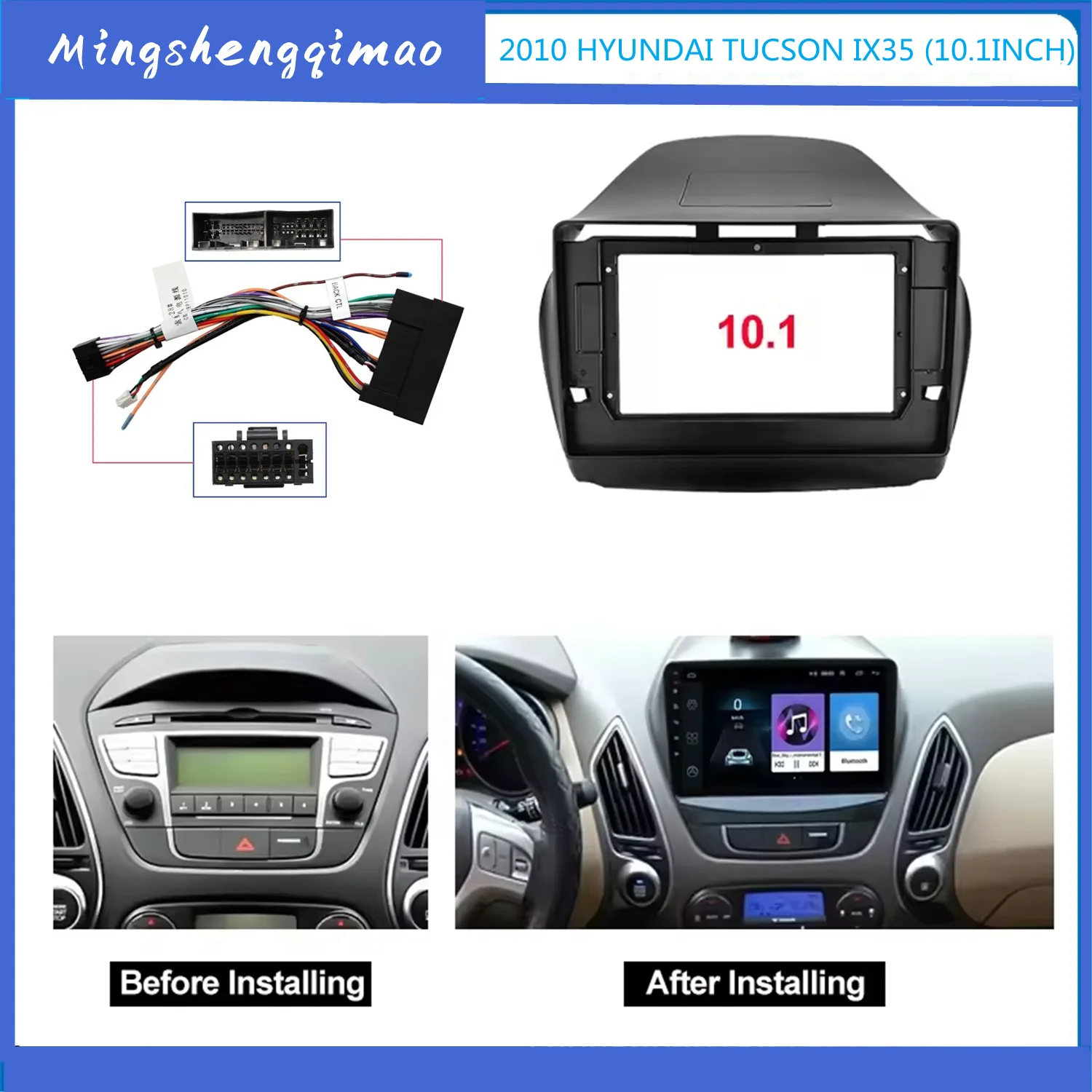 

2 DIN 10.1 Inch Car Radio Fascias Dashboard Frame Installation Dvd Gps Mp5 Multimedia player for Hyundai Tucson IX35 2010-2015