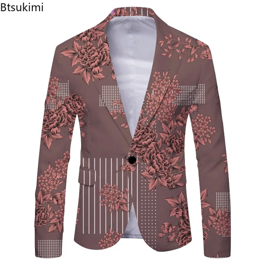 2024 Fashion New Men's Suit Coats Oversized England Style Slim Fit Blazers Men Party Singer Stage Host Costumes Suit Jacket Male