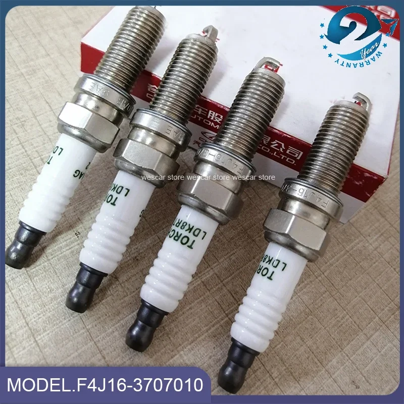 4pcs Original Spark Plug F4J16-3707010 For Chery JETOUR X70 Tiggo 2 5x 4 5 7 8 Arrizo 5/7/6 E4T15/E4T16 Engine 1.5T/1.6T F4J16