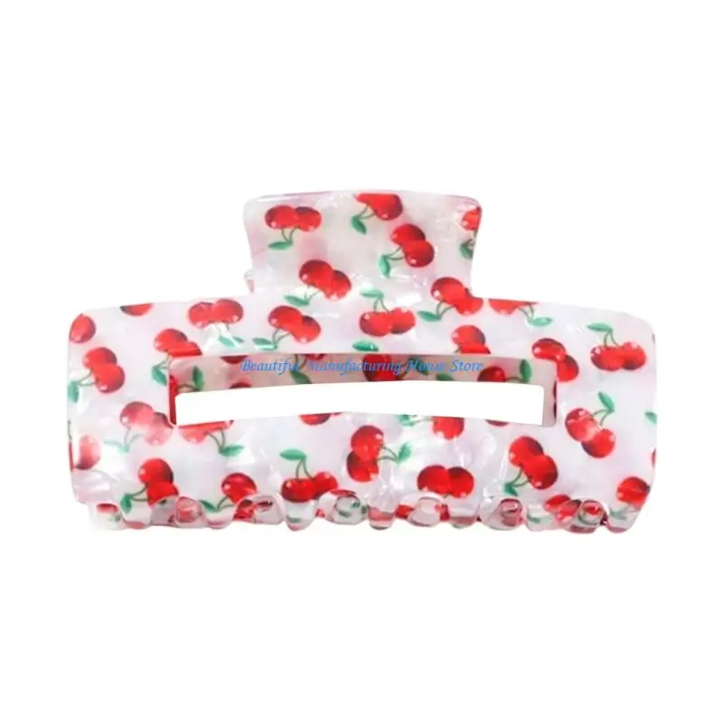 E56A Fruit Themed Hair Claw Clip for Women Comfortable Summer Ponytail Holder