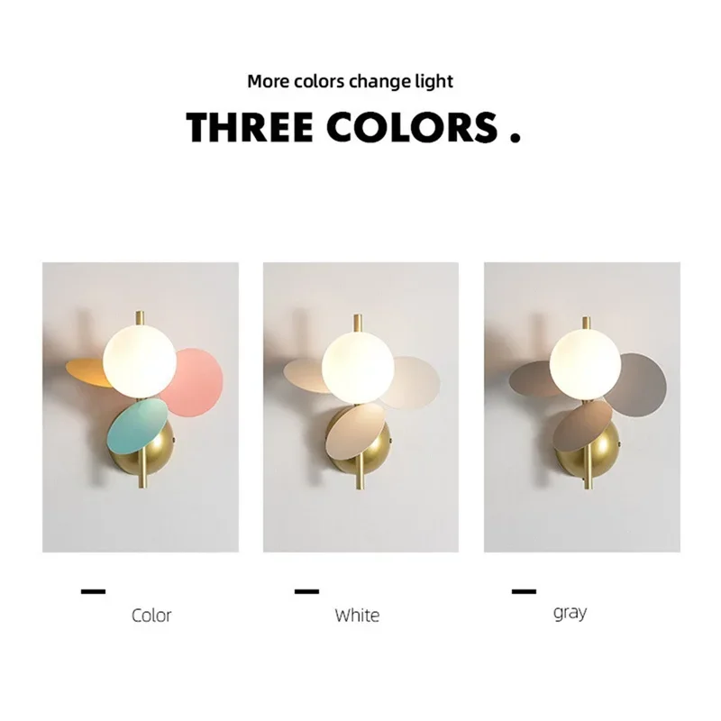 ABEL Nordic Wall Light Creative Macaroon โคมไฟ LED โมเดิร์น Scones ในร่มบ้านห้องนอนติดตั้งตกแต่ง