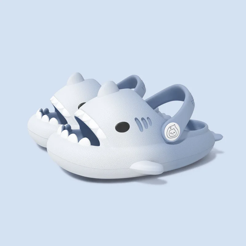 Color Children Shoes Shark Slippers  Flip Flops Soft Sole Cartoon Slipper Boys Girls  Bathroom Sandal EVA Non-slip Kid Shoes