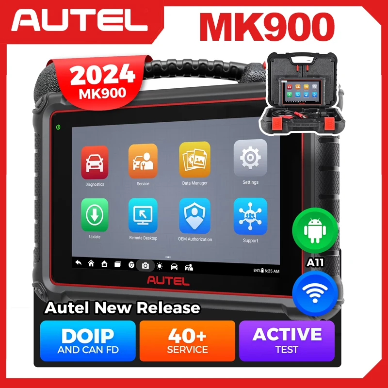 Autel MaxiCOM MK900 Auto Diagnostic Scanner Tools 40+ Services DoIP & CAN-FD 2024 Bidirectional  Auto Tool PK MK808BT PRO