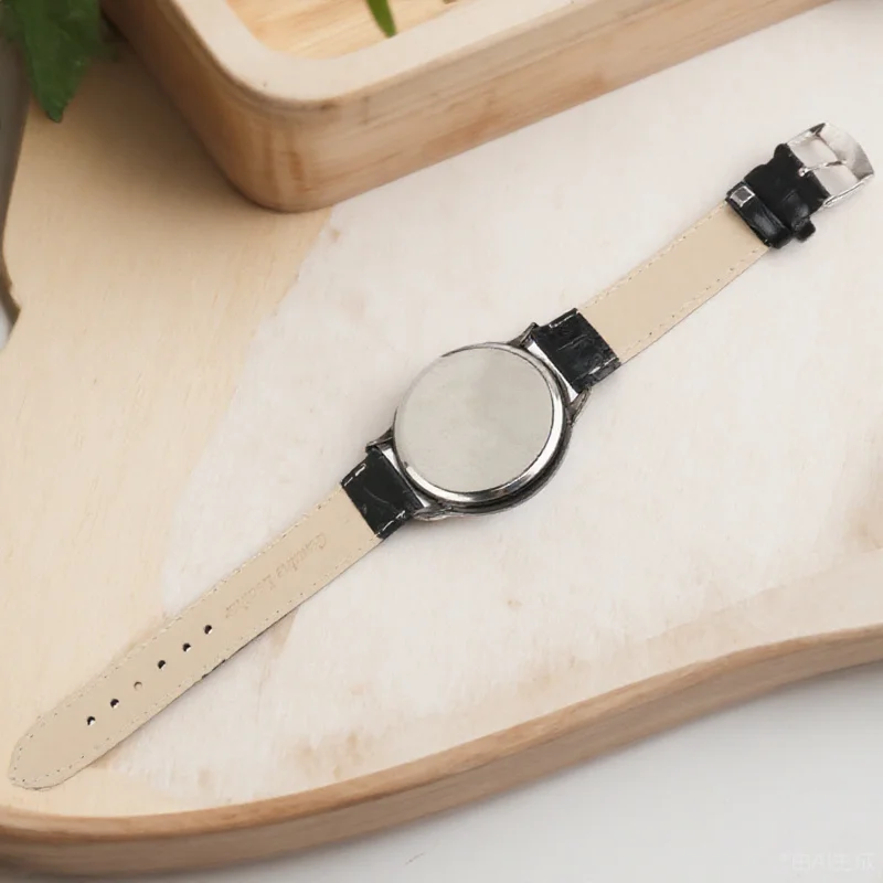 

Control Led Watch Black Round Dial Pu Band Touch Watch Smart Quartz Wristwatch For Daily Use