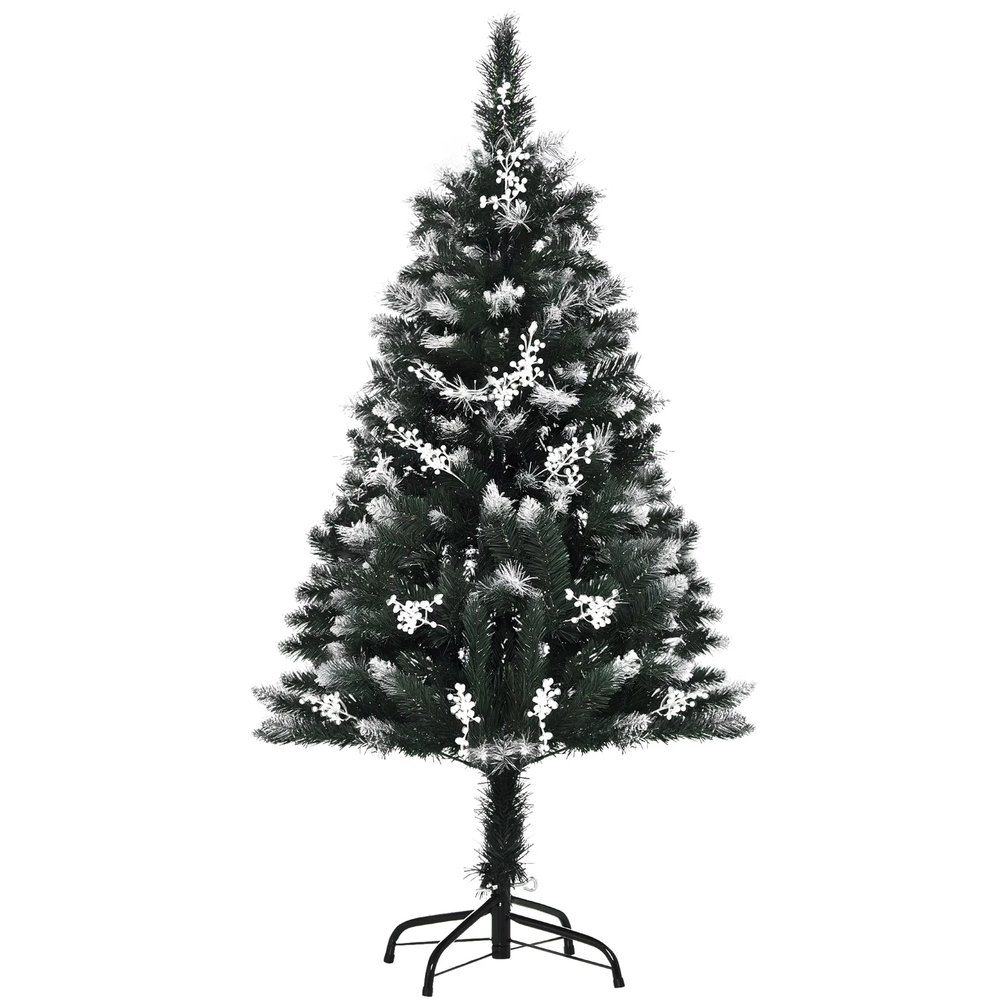Homcom Kunstkerstboomversiering Stalen standaard Opvouwbare en afneembare basis Groen