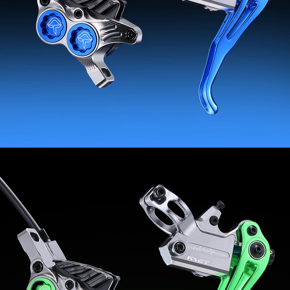 RYET M4 Hydraulische Bremse 4-Kolben-Bremssattel Mountainbike-Bremssatz für MTB XC/Trail/Enduro/DH mit 200-180mm Rotoren & Mineralöl – Detail 27
