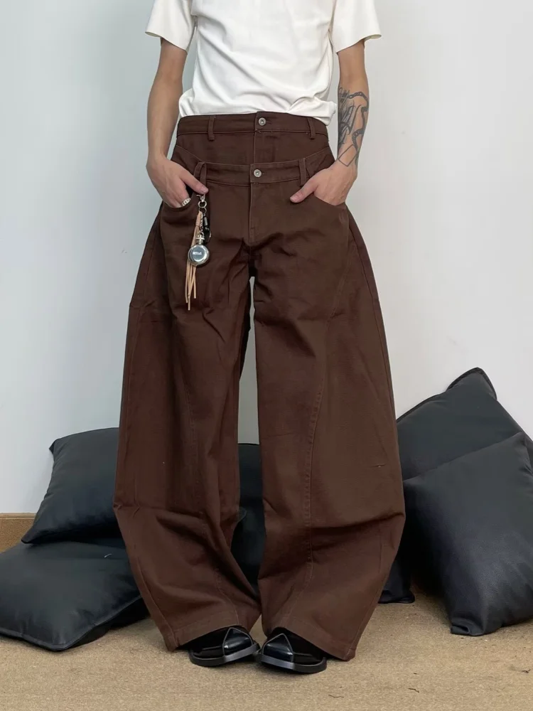 2026 Ropa Y2K Fashion Double Waistband White Baggy Jeans Pants For Men Clothing Straight Cotton Long Trousers Pantalon Hombre view 6