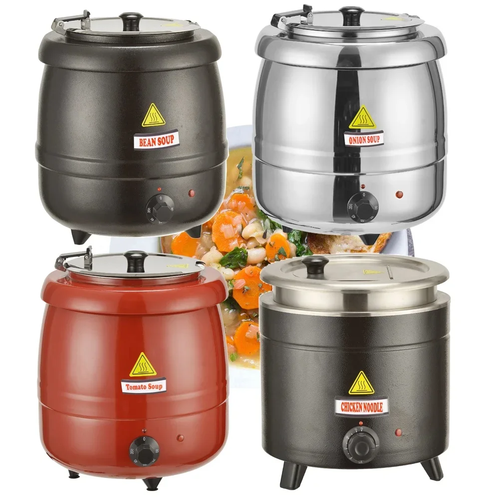 Hot Sale Electric Gold 10L Stainless Steel Hot Soup Kettle Warmer Buffet Heating Soup Warming Pot