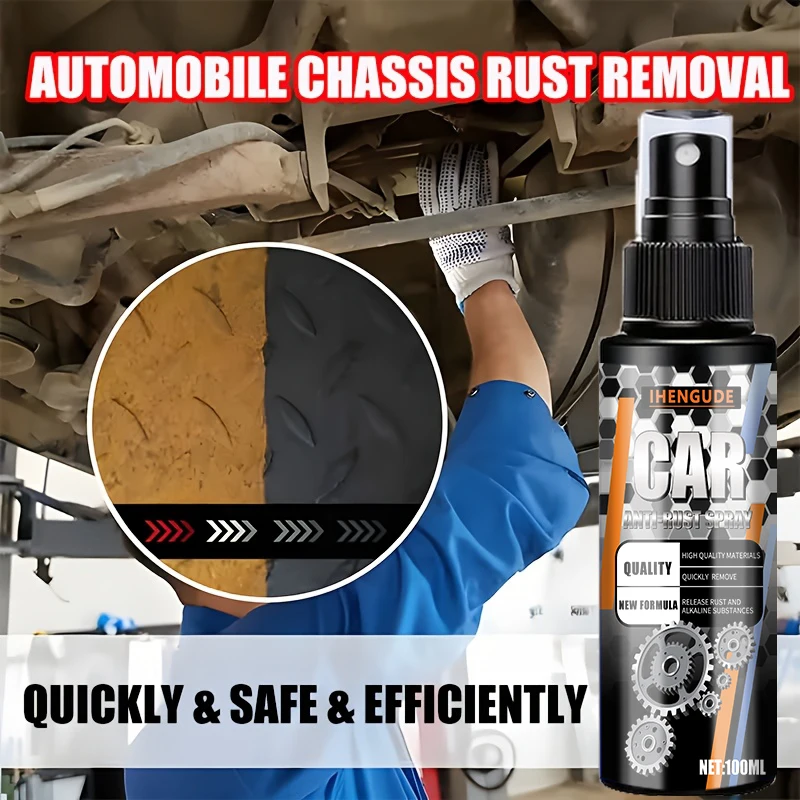 Rust Removal Spray, Dissolves Tire Rust, Protects Wheel Rims and Brake Drums, Suitable for Household Metal Surfaces, Kitchen Appliances, and Car Maintenance