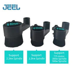 Magnetic Detachable Dust Cover Brust 52mm 65mm 80mm Diameter 775 Motor Dust Collector Brush For CNC Milling Machine Router