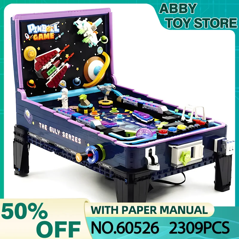 GULY 60526 Technical MOC Idea Game Machine Pinball Table Building Block Educational Brick Assembling Toy Christmas Gift For Kids