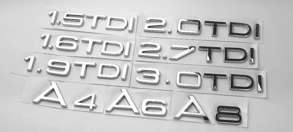 

1pcs ABS 1.9TDI 2.5TDI Car logo letter sticker Rear Bumper tail door trunk sticker car rear Emblem sticker styling Accessories