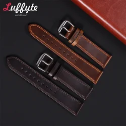 Retro Crazy Horse Calfskin Strap 18mm 19mm 20mm 21mm 22mm Men's and Women's BusinessUniversal Replacement Watch Band