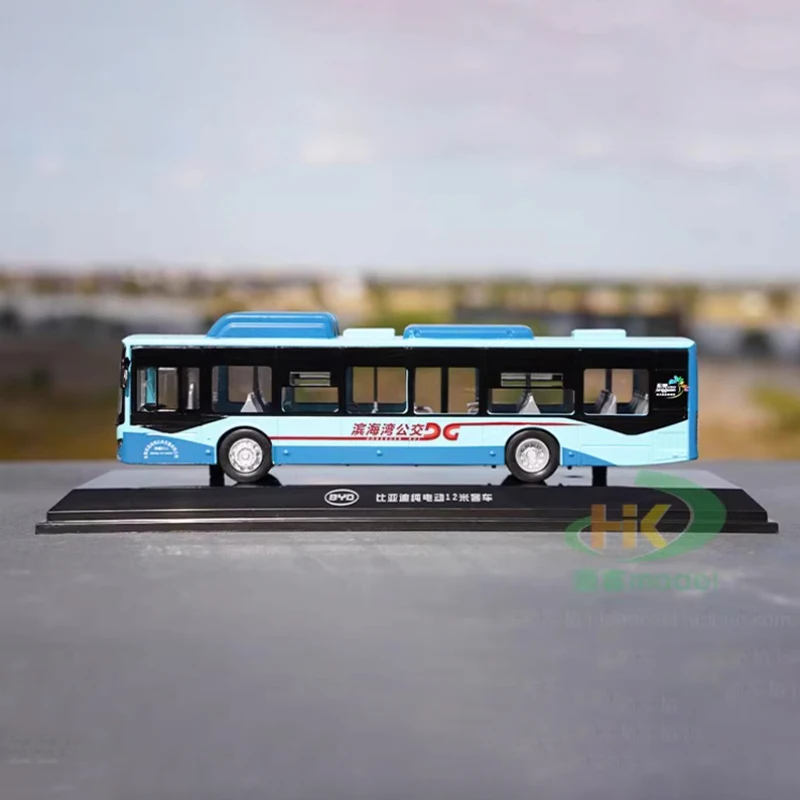 Diecast 1:64 Scale BYD K8 K9 Bus Alloy Car Model Finished Product Simulation Toy Collection Gift Static Model Display