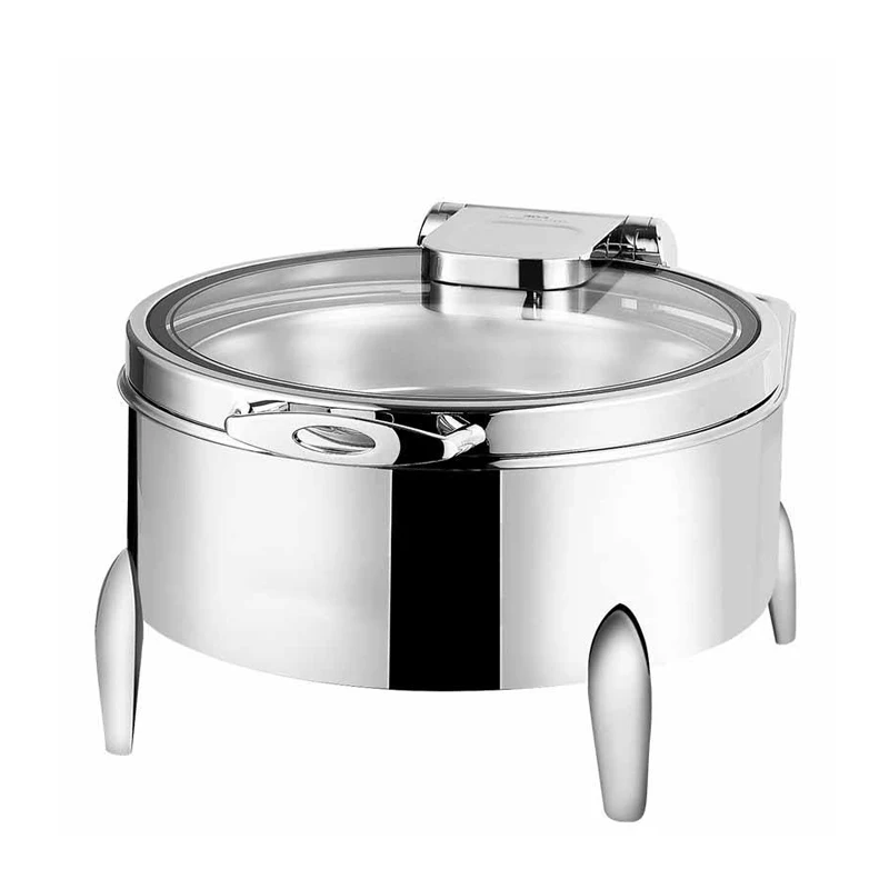 Square SUS304 Stainless Steel 9L/6L Hot Air Blower Chafing Dishes Counter Top Food Warmer Buffet Food Container Visible Glass