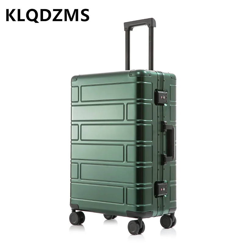 

KLQDZMS Luggage All Aluminum Magnesium Alloy Boarding Box Large Capacity Trolley Case 20“24”28 Inch Men's Cabin Suitcase