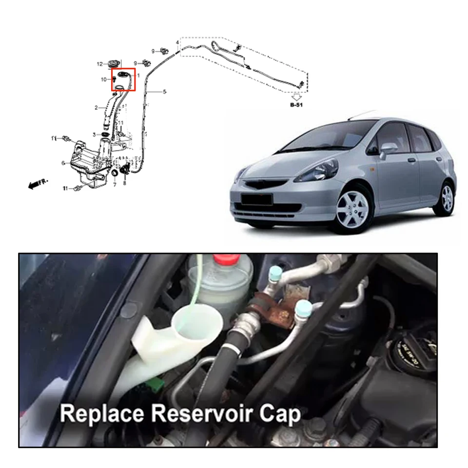 Front Windscreen Wiper Washer Bottle Reservoir Tank Cap For Honda