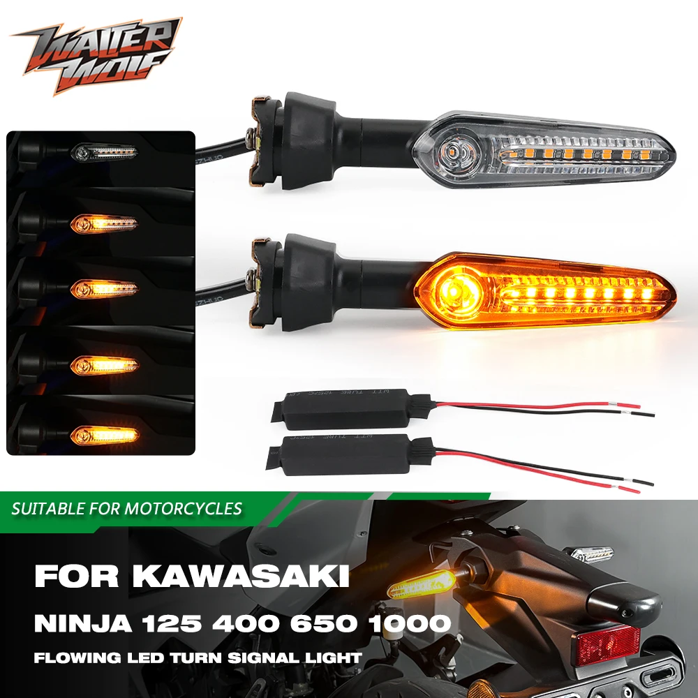 

Motorcycle 3030 LED Sequential Flasher Light for Kawasaki Ninja 125 400 650 1000 ZX-6R Z1000 Z900 Z650 Z400 Turn Signal Blinker