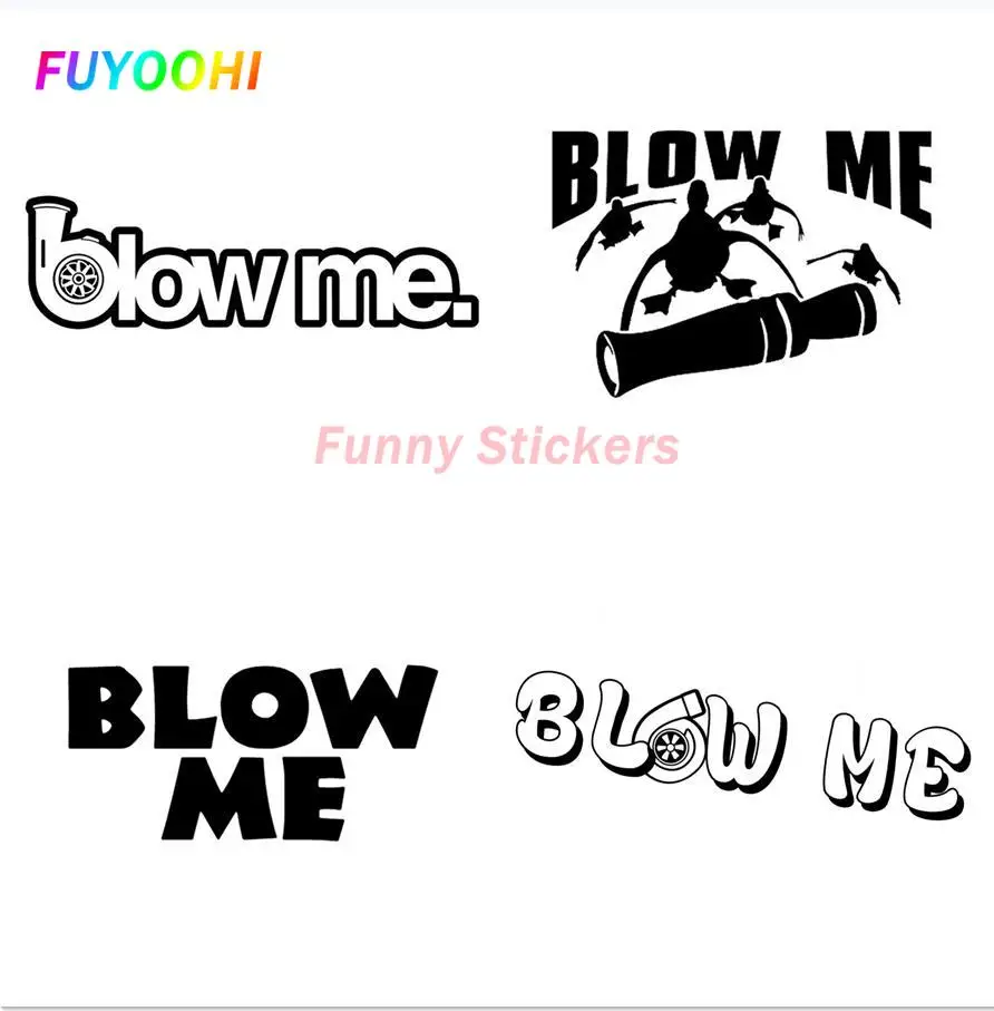 FUYOOHI Play Stickers Blow Me Car Sticker Drift Car Turbo Bomb Decal 4x4 Sparkles Rear Windshield Trunk Decoration Car Decals