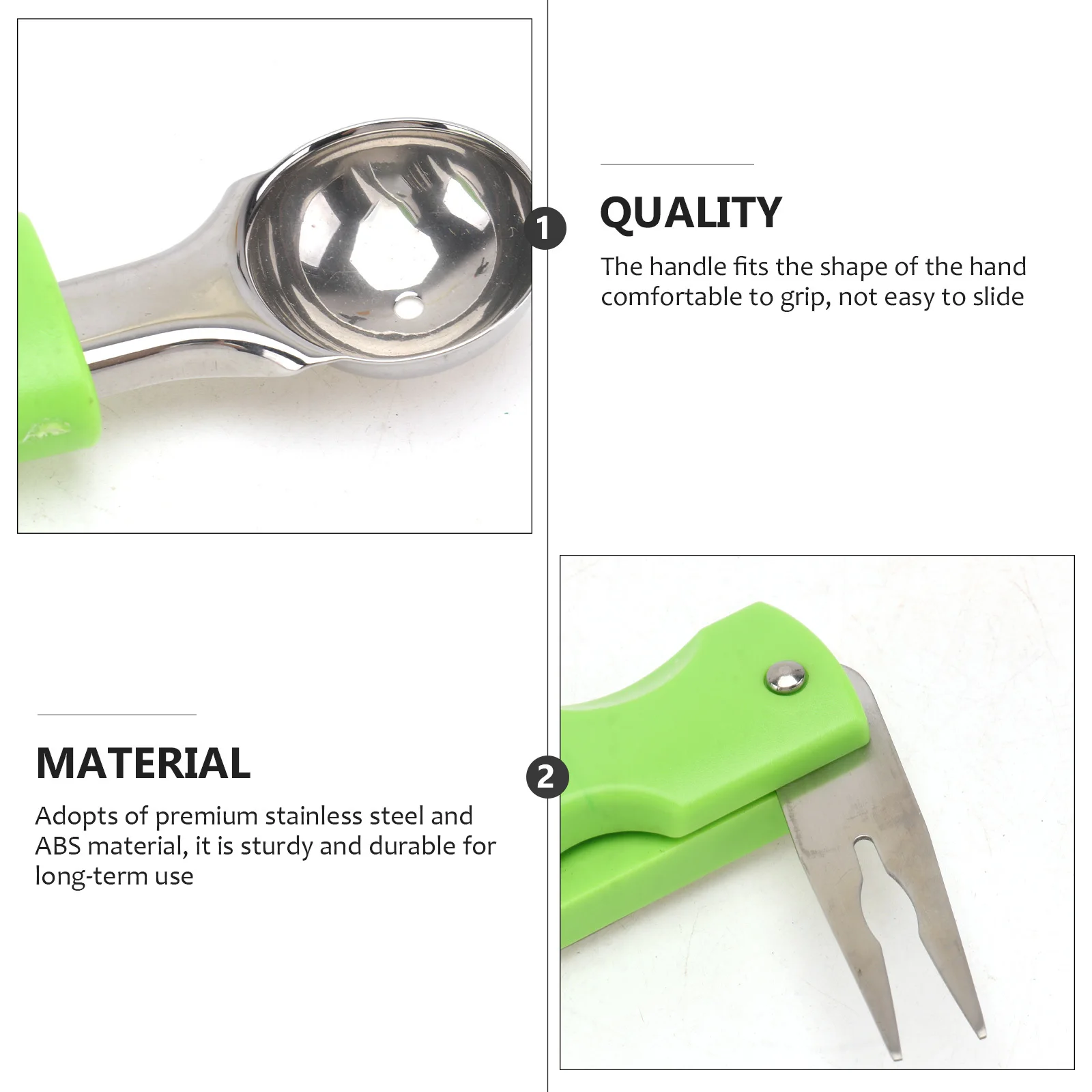 

Sturdy Watermelon Spoon Multi-Function Fruit Dessert Scooper Portable Stainless Steel ABS Kitchen Small Gadget Home Use