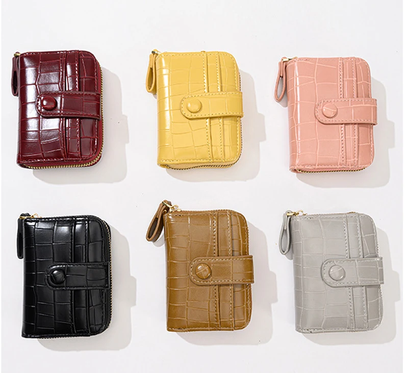 

DHL50pcs Women PU Pattern Of Crocodile Multifunctional Positions Hasp Short Wallet