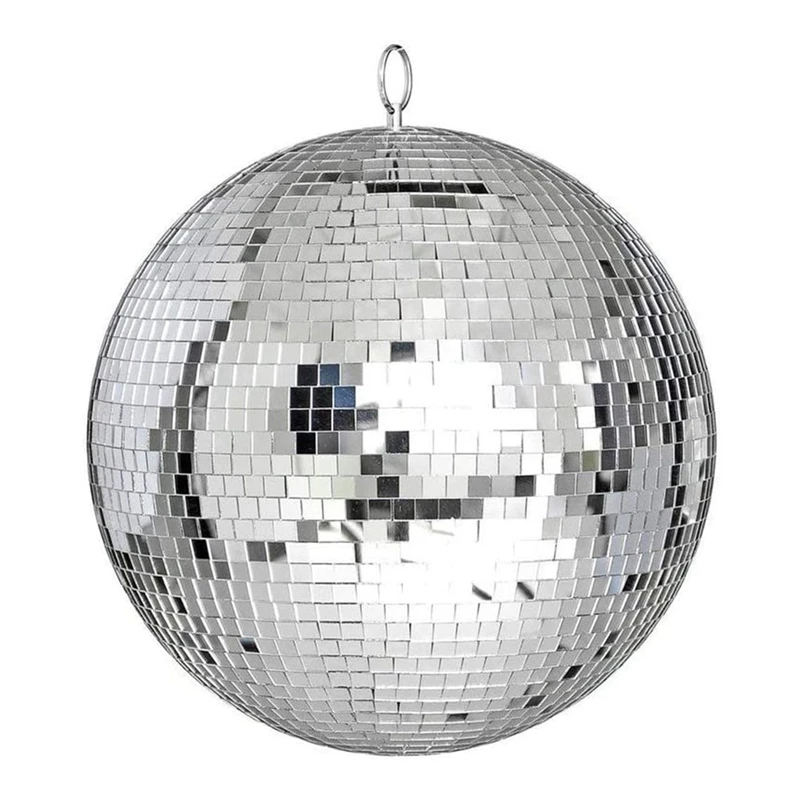 Colorful Stage Lighting Effect 8 Inch 20Cm Disco Mirror Glitter Ball Lightweight Silver Christmas Party Decor