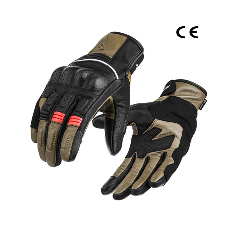 

Real Leather Motorcycle Gloves Winter Warm Summer Breathable Touch Operate Guantes Moto Fist Palm Protect Breathable Anti Slip