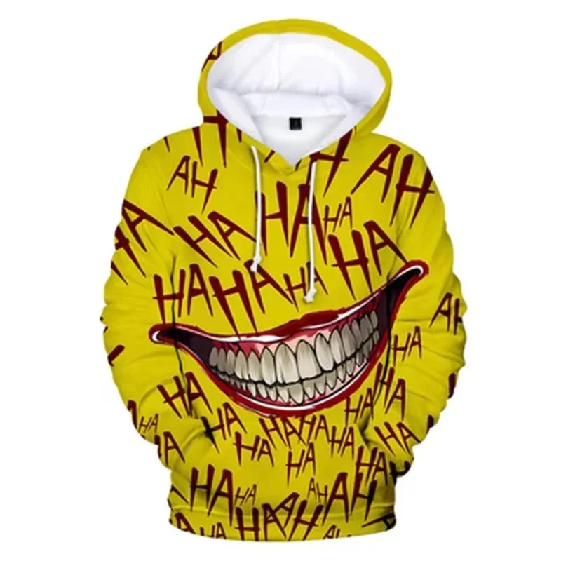 Haha Joker 3D Printed Men's Hoodie Street Classic Fashion Pullover Outdoor Sports Cycling Men's Clothing Casual Hoodie Coat Tops