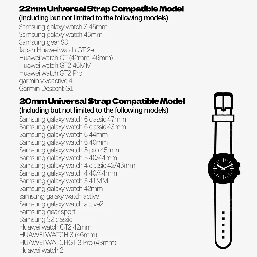 22mm 20mm Strap for Samsung Galaxy Watch 6 5 4 40MM 44mm Band Gear S3 Active 2 Classic 43mm 47mm Nylon Bracelet 5Pro 45mm Wrist