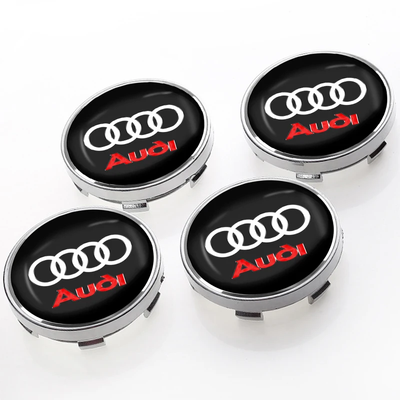 4pcs 56/60mm Car Wheel Center Hub Cap Badge Emblem Decal Wheel Sticker For Audi A4 A3 A5 A6 A7 A8 Q3 Q5 Q7 Q8 B5 B6 B7 B8 B9 Q7