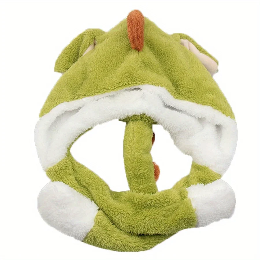 

Dinosaur Ear Move Hat Plush Animal Moving Ear Hat Halloween Costume Winter Cap Elk Popup Ears Cap Christmas Funny Jumping Up Hat