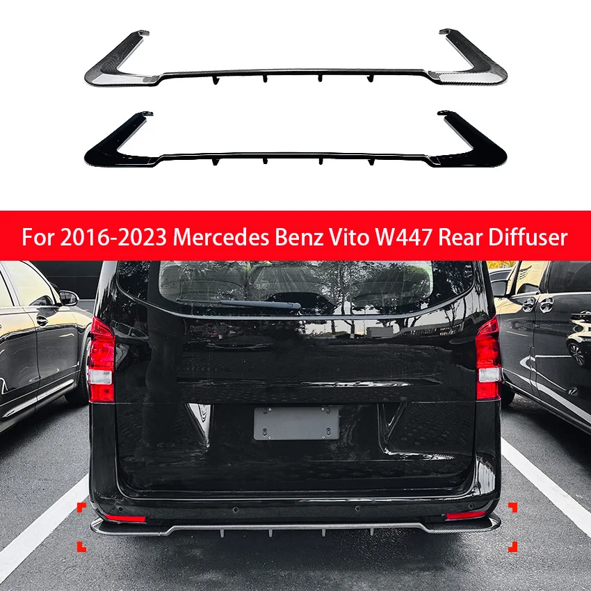For Mercedes Benz 2016-2023 Vito V Class W447 V220 V250 V260 Rear Bumper Diffuser Lip Side Splitters Spoiler Lip Protector