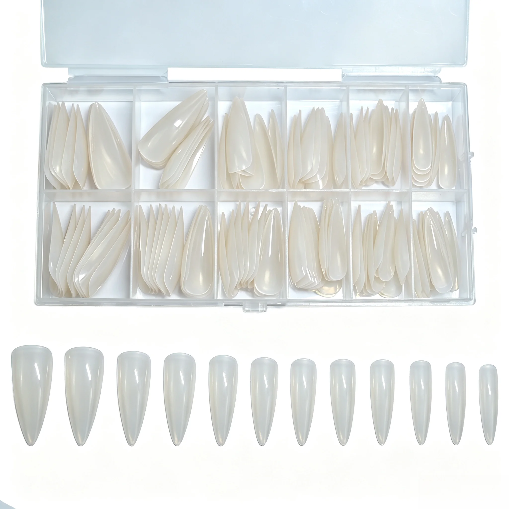 120 Stück Langlebige Verlängerungs-Kunstnagelspitzen Vollabdeckende Nagelspitzen Künstliche Fingernägel UV-Gel-Lack Schnelle Aufbauform Maniküre-Werkzeug – Detail 6