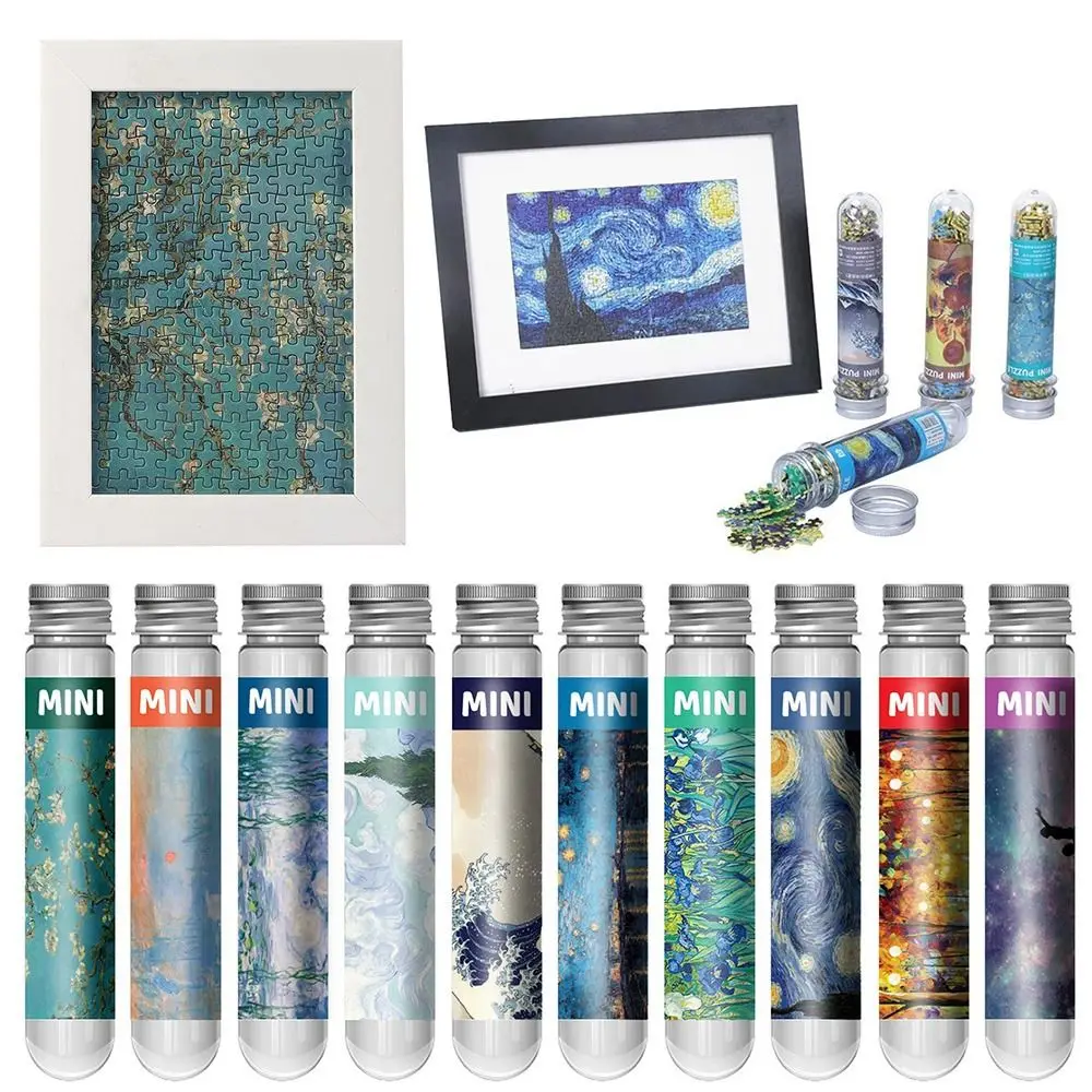 150PCS/Set Multifunctional Oil Painting Jigsaw Puzzles Mini Test Tube Puzzle Game Gifts Decompression Game Adult Children