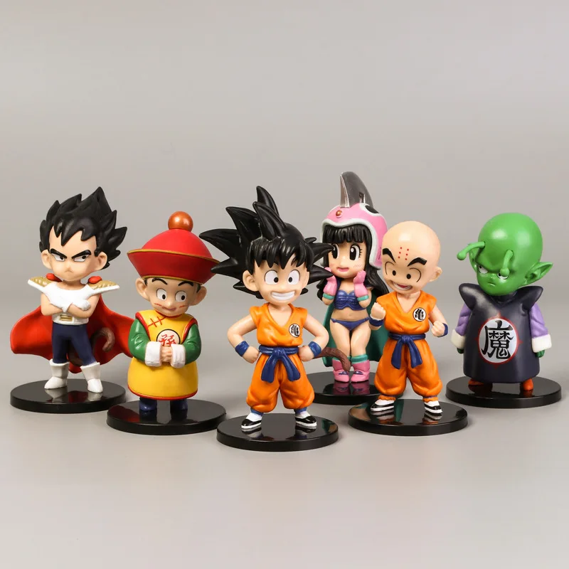

Dragon Ball 6-Piece Figurine Set - Goku Vegeta Piccolo Chi-Chi Anime Cartoon Collectibles, Car/Desk Decoration