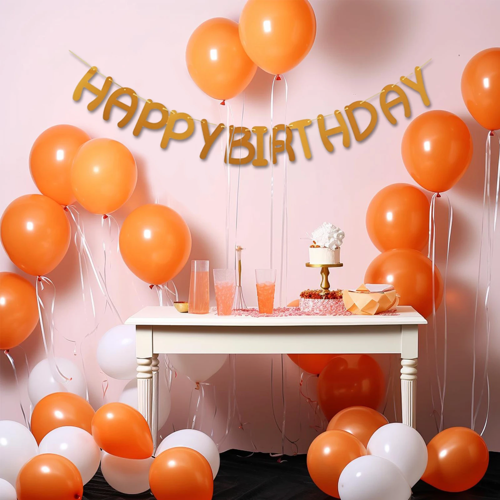 43-46pcs Happy Birthday Party Party Balloons Streamers Decorations Latex Balloon Hanging Swirls Ceiling Decorations