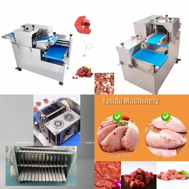 

New Commercial Meat Cutting Machine Chicken Breast Slicing Machine Fresh Chicken Beef Cutter Cubic Dicer 1 Year Warranty