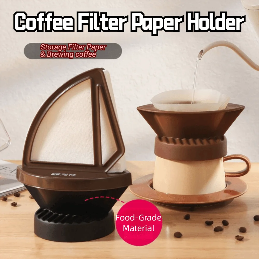 

2in1 Coffee Filter Paper Holder Creativity Universal Filter Paper Storage Rack Sailboat Shape Food Grade
