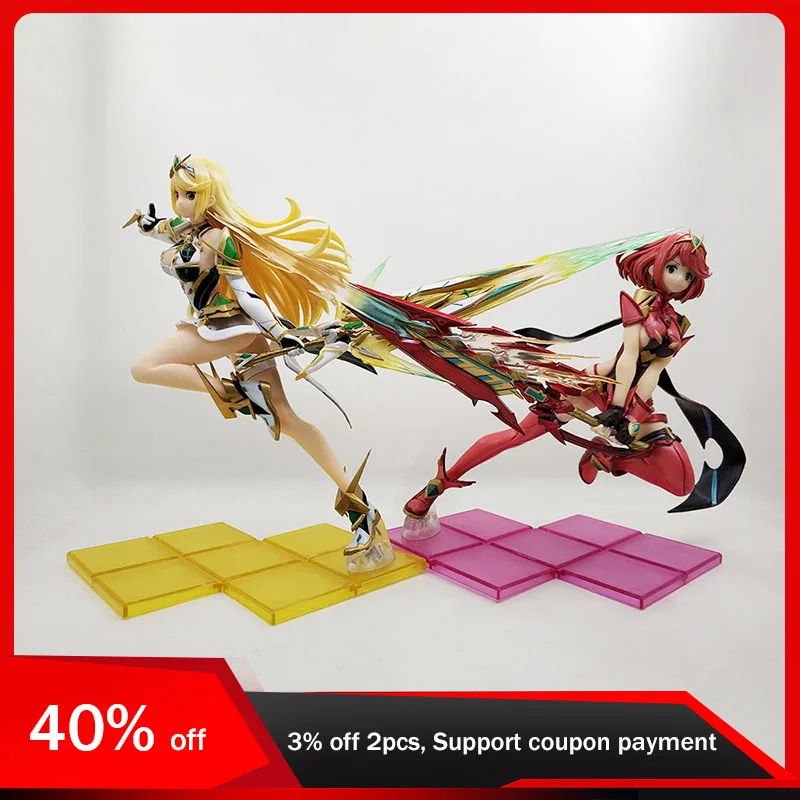 27.5cm Anime Xenoblade Chronicles 2 Pyra Mythra Figure PVC 1/7 Action Figure Model Shimoji Shino Boys Gifts Ornamento Dolls Toys