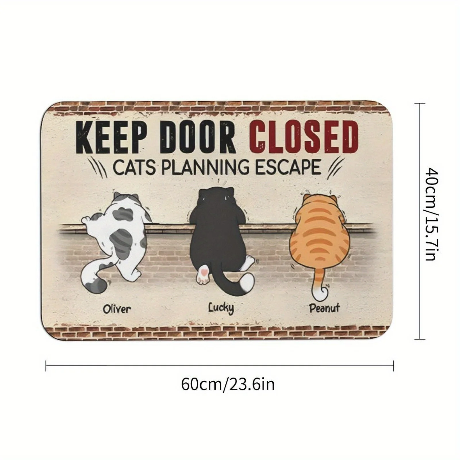 Keep Door Closed Doormat - Anti-Slip, Durable Home Decor Mat for Entrance or Bathroom,  Unique Gift, Fun Design