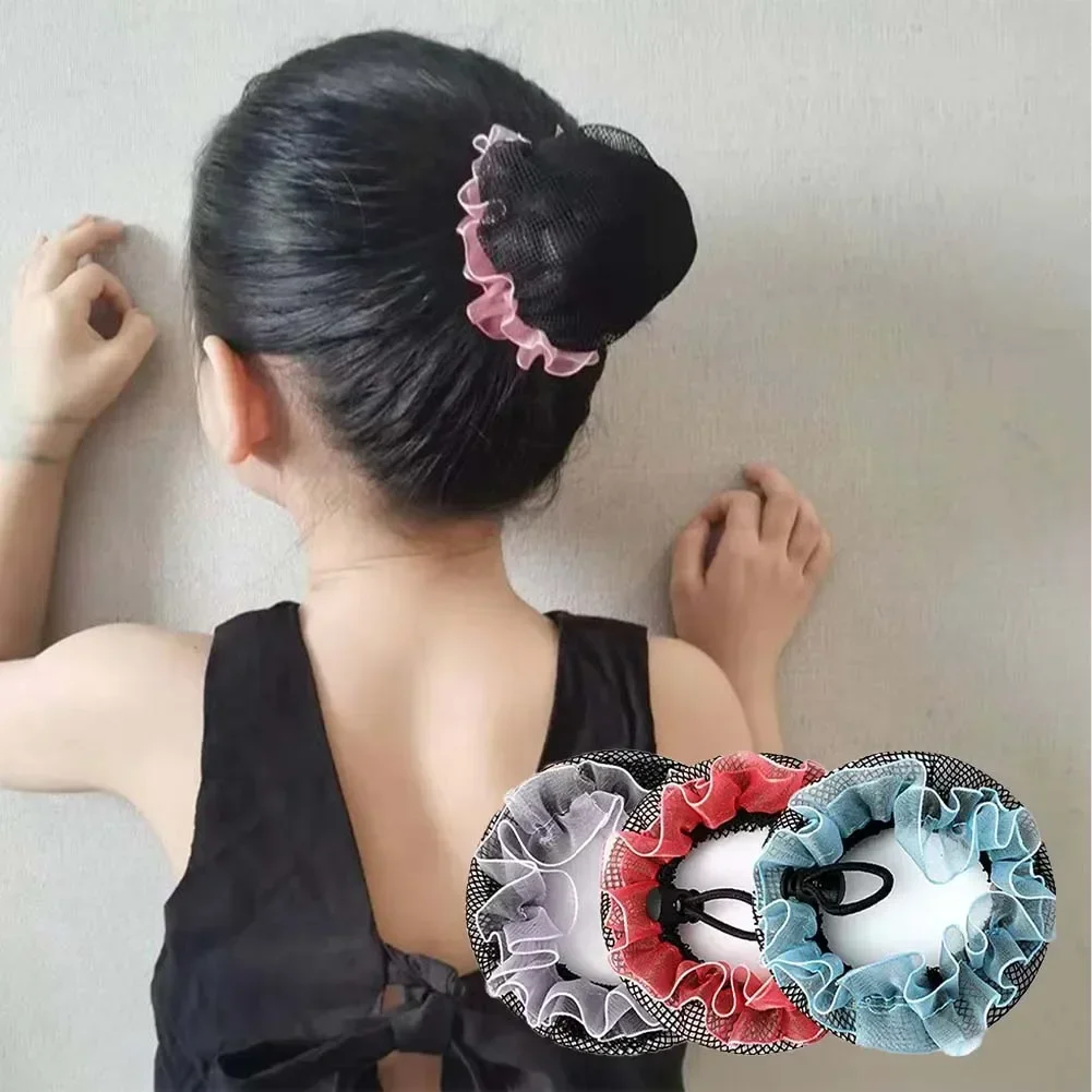 

Dot Girl Women Bun Cover Snood Hair Net Nets Latin Ballet Dance Skating Crochet Snoods Hair Accessories