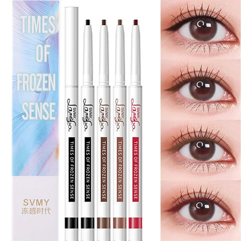 Matita per Eyeliner non fiorita 4 colori Matte sdraiato Silkworm Eyeliner penna Gel impermeabile nero marrone occhi duraturi trucco cosmetico