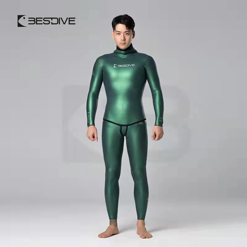 

Bestdive Classic 5mm Smoothskin Diving Wetsuit for Male Freediving Spearfishing Scuba Diving Man's Yamamoto Neoprene Wetsuit